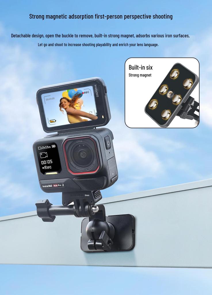 Magnetic Quick-Release Clip for Insta360 Ace Pro2 Camera
