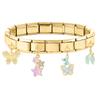 New Y2K Gold Color Butterfly Moon Bow Shell Star Pearl Pendant Italian Charm Link Fit 9mm Stainless Steel Bracelet DIY Making