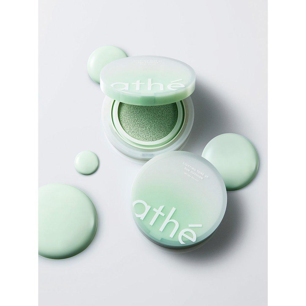 Athe Vegan Relief Lighting Tone Up Sun Cushion Tone Correcting Green Vege Green (SPF 50+/PA++++)
