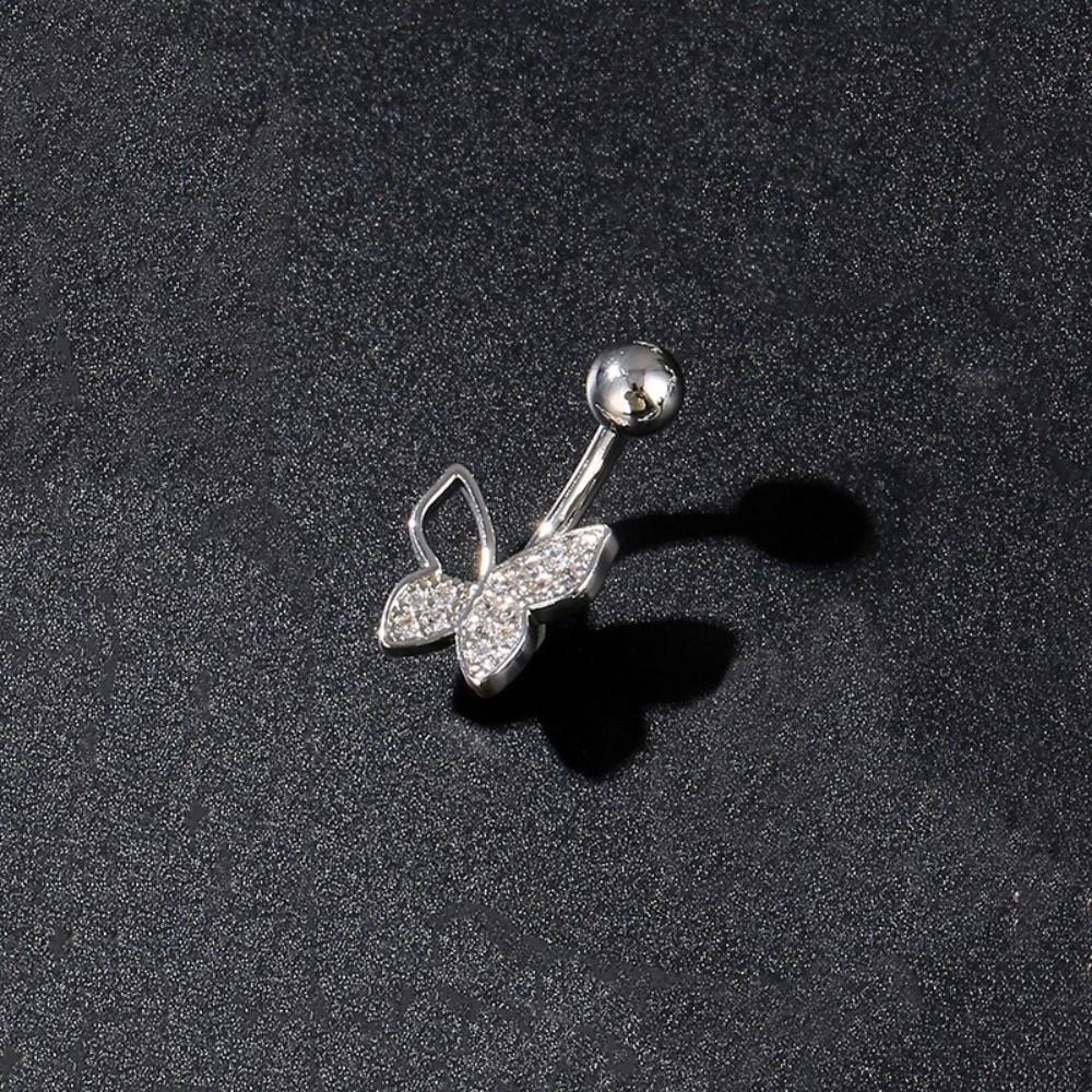Butterfly Flower Belly Button Ring Mini Body Jewelry Sexy Belly Piercing Ring  Women Girls