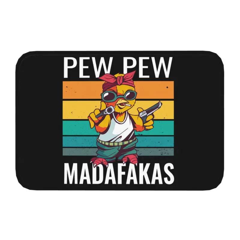 

Vintage Style Pew Pew Madafakas Panda Door Mat Anti-slip Entrance Rug with Funny Animal Design Unique Home Decoration 40x60cm