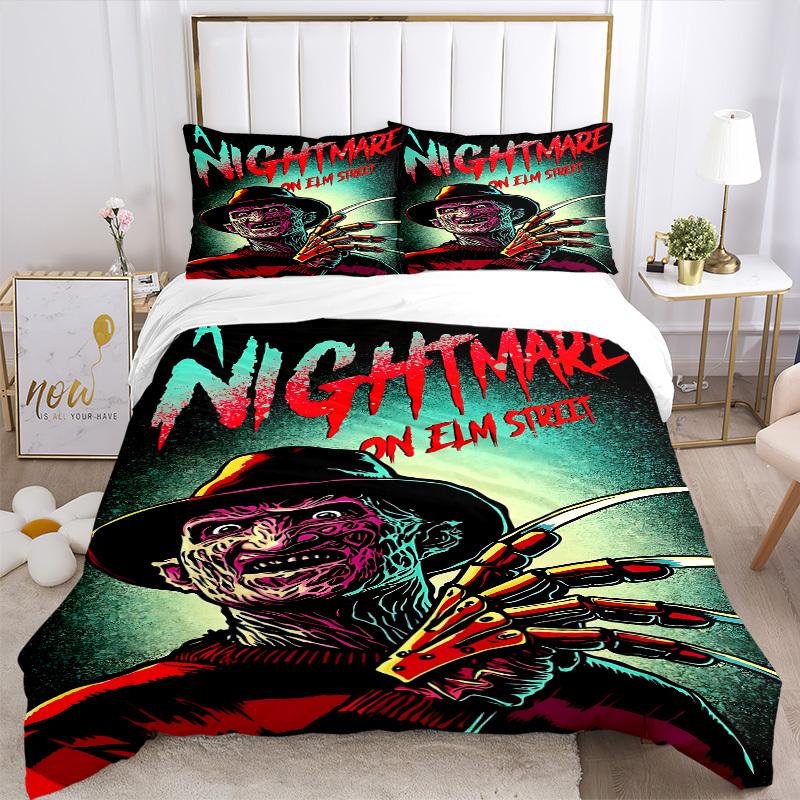 3pcs A Nightmare on Elm Street Bedding Set, Soft Polyester Duvet Cover and Pillowcases Seasons all suitable, Design for Bedroom L1003076