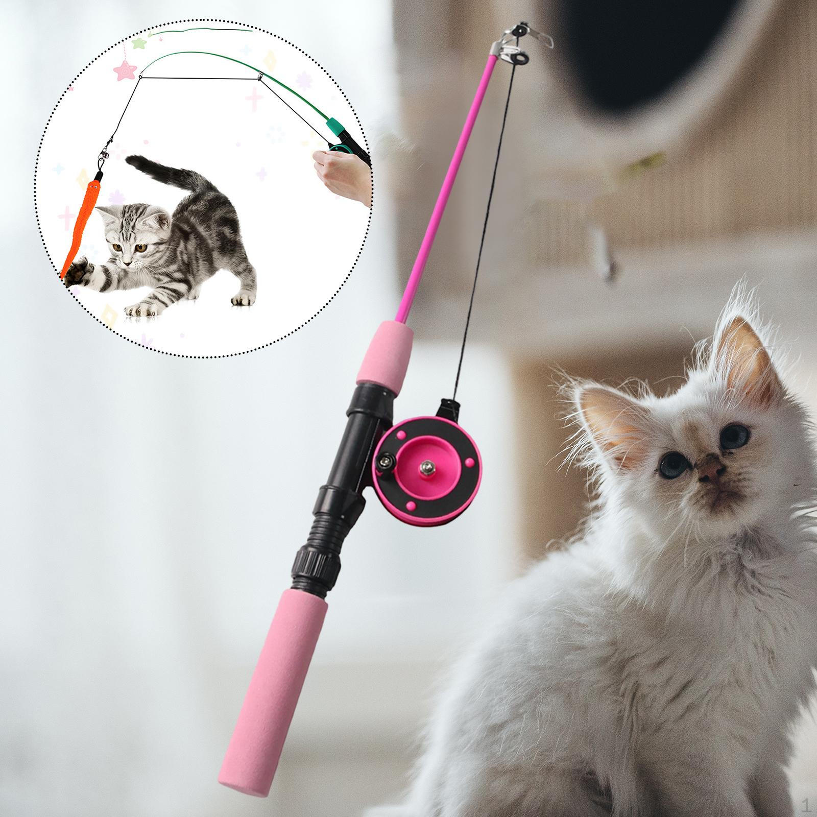 Кошачья телескопическая дразнилка, удочка, игрушка, аксессуар, интерактивная удочка