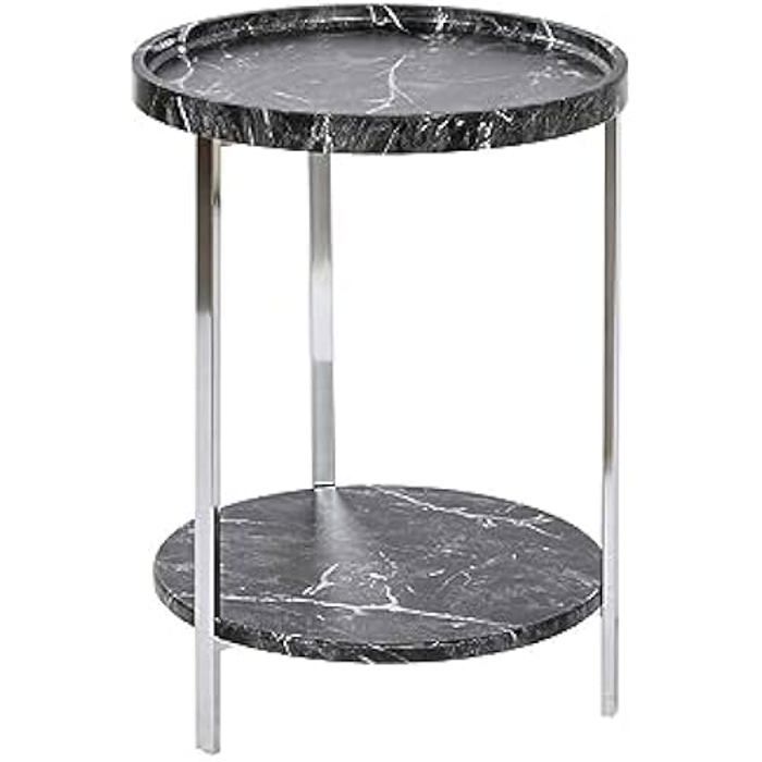 Table D'appoint - DKD Home Decor - Noir/Blanc - Bois MDF - 40x40x53 Cm - Design Contemporain