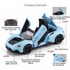 1:32 MC20 Pagani Zonda Car Model Toy Doors Opened Alloy Diecast Sound Light Convertible Sports Cars Models Collectible Ornaments