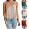 Party Tops Women Sleeveless Sling Sequin Tops Loose Fit Soft Stretchy Sparkling Shimmering Vest Party Clothing