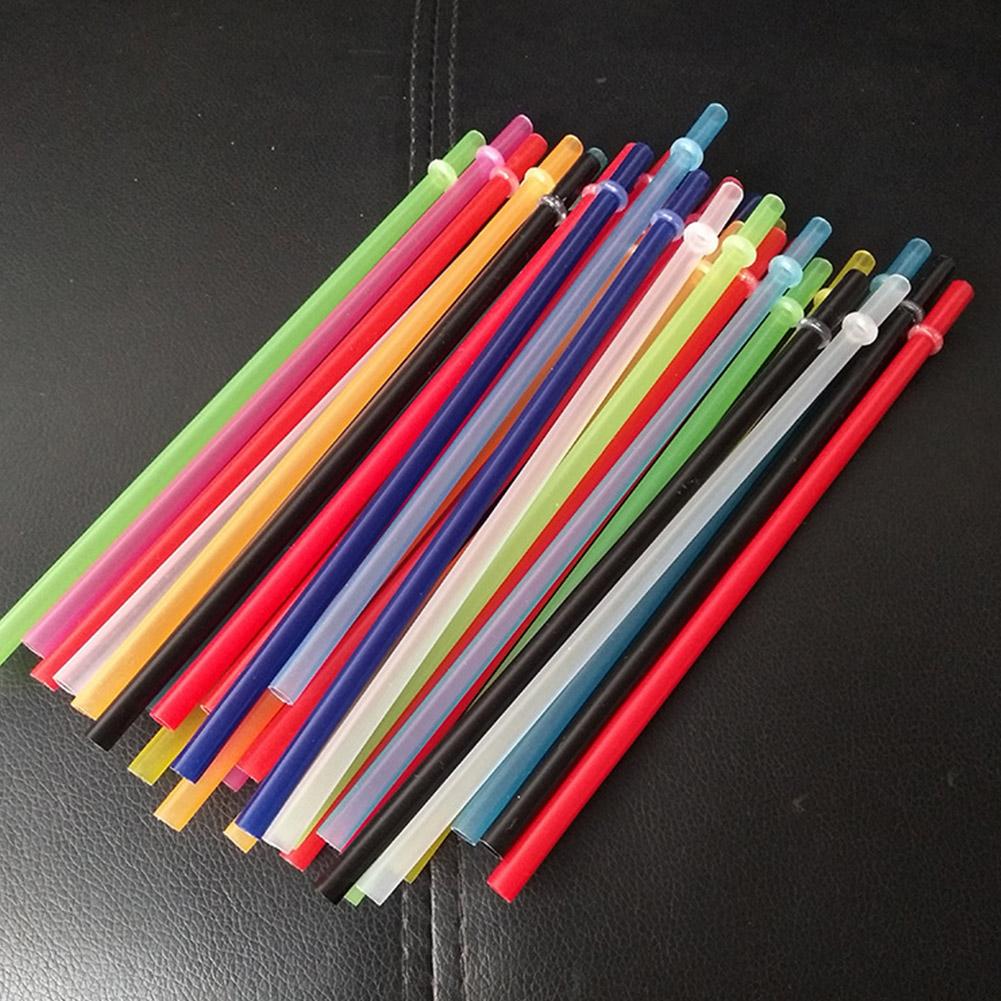25Pcs Multicolor Solid Straws With Rings Rigid Straws Reusable Pp Straws Colorful Straws Home Partie Milk Juice Drinks