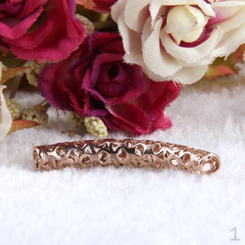 41x6mm Carved Cutout Curved 18 Gold Tube Bead