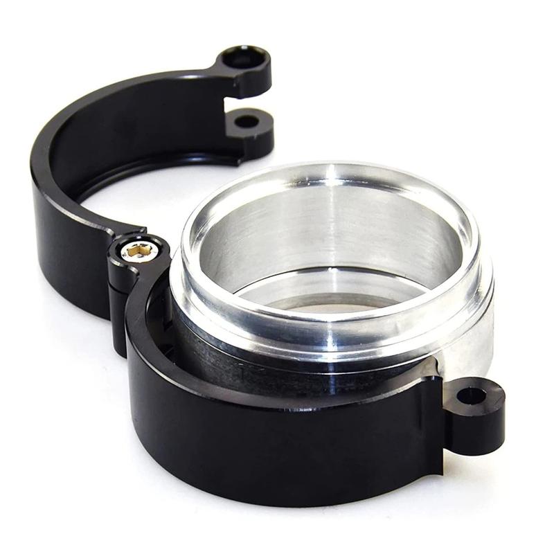 For Turbo Intake Pipe 2"/2.5"/3"/4" Aluminum Exhaust HD V-band Clamp w Flange System Assembly Anodized Clamp With Flange Kit