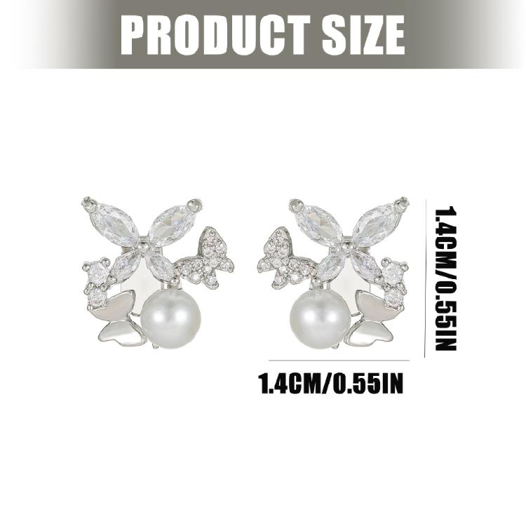 1pair Trendy Crystal Accented Ear Clip For FreeClip 1/2 Headphones Securely Fit Clip On Charm Stylish Pearls Decors