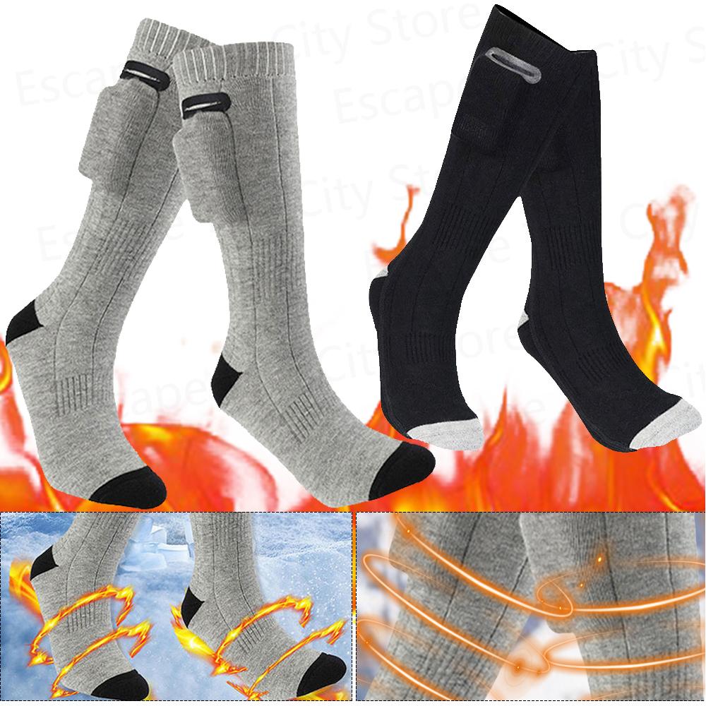 Beheizte Socken Elektrische Beheizte Socken Winter Thermosocken Outdoor Wandern Skifahren Fußwärmer Heizsocken für Männer und Frauen