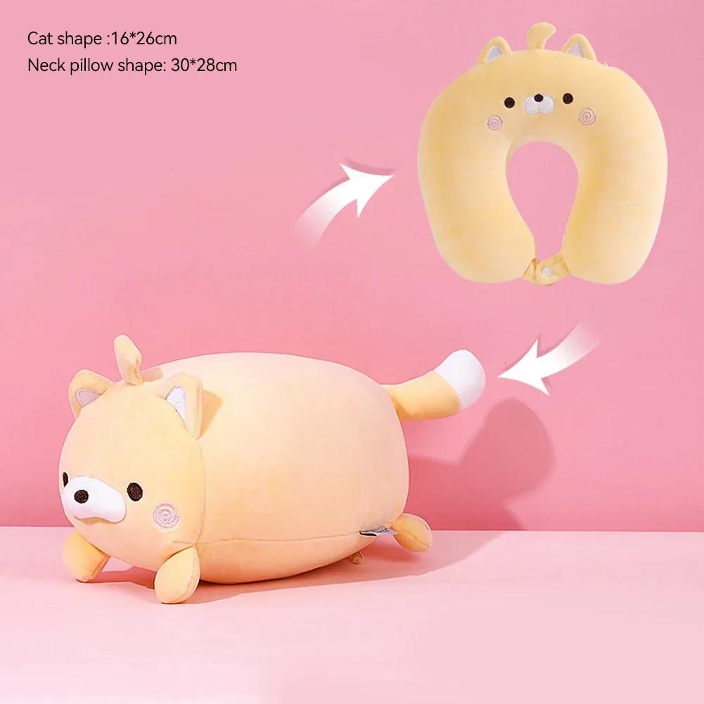 

Дорожная подушка для шеи U-образная плюшевая подушка с милой молнией и откидной деформируемой подушкой в ​​виде пингвина поддерживает голову, шею, подбородок для взрослых