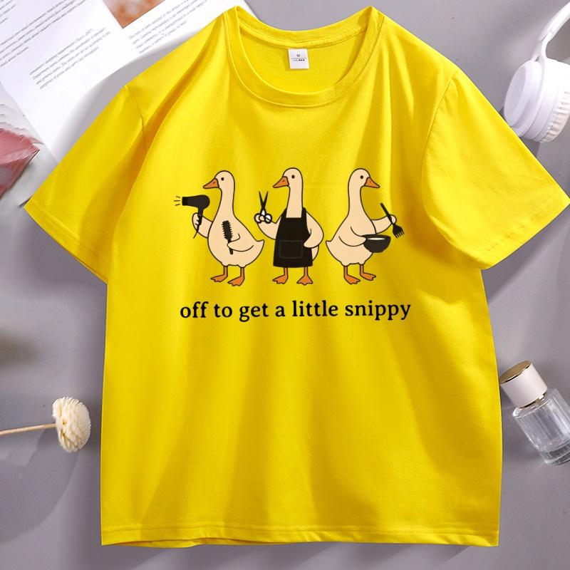 Funny Hair Dresser TShirt Goose Graphic Tees Cute Barber Tee Casual Loose Round Neck Short Sleeve T Shirt Unisex Women Clothes