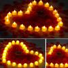 24Pcs Heart Shape Heart LED Candle Light Plastic Environmental Friendly Valentine's Day Electronic Candles High Brightness