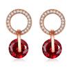 Round Diamond Zircon Korean Style Earrings for Women Simple and Niche Accessories