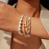 18K Real Gold Electroplated Zircon Hammer Snake Bone Chain Bracelet Personalized Bracelet