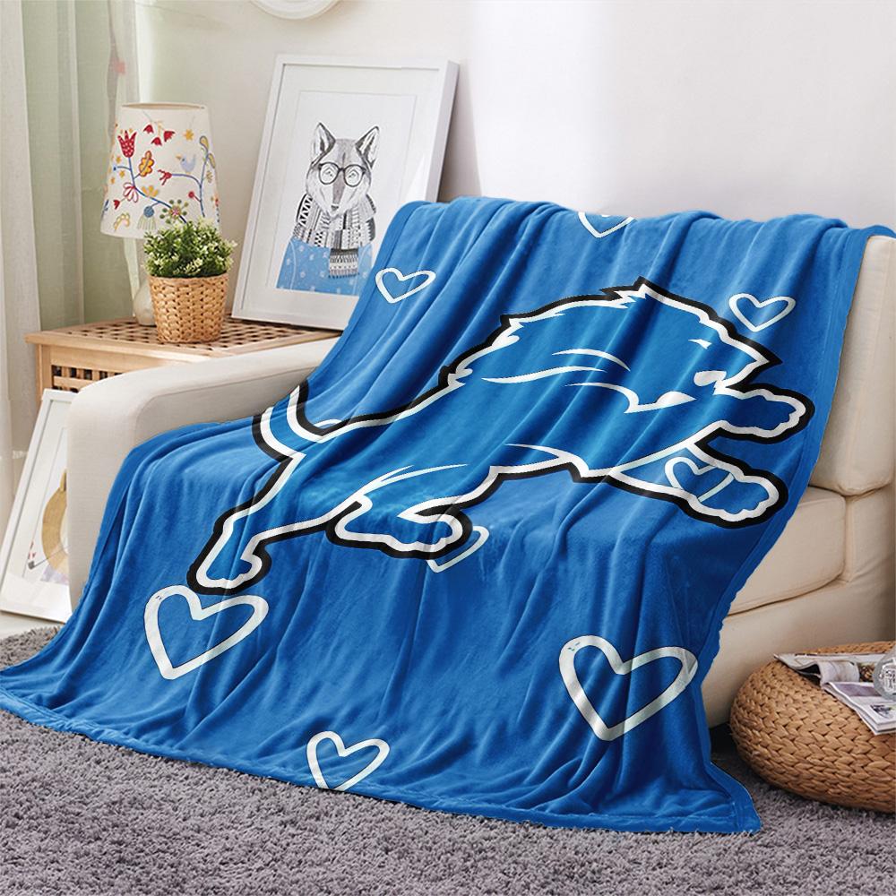 Detroit Lions Print Flannel Blanket, High quality Comfortable for All Seasons, Home Decor, Warmth and Comfort, Perfect for Christmas Gifts