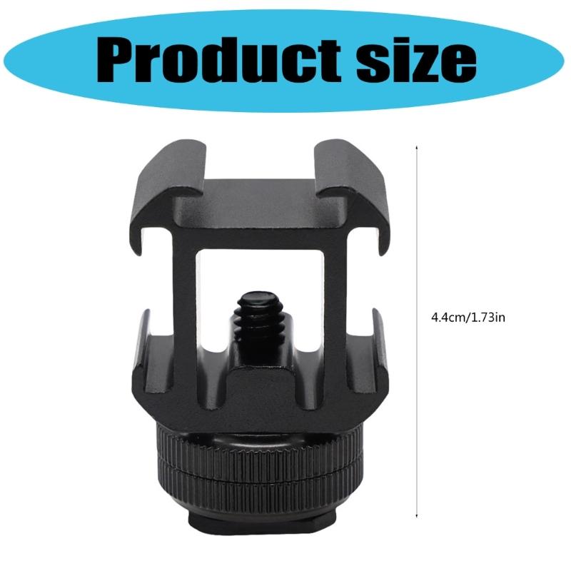 Camera Hot Shoe Mount Adapter Video Triple Cold Shoe Bracket Light for LED Monitor Microphone Studio Flash Video