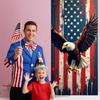 American Eagle Banner Winged Eagle Design USA Eagle Banner Patriotic Backdrop Graphic Print Flag Themed Background