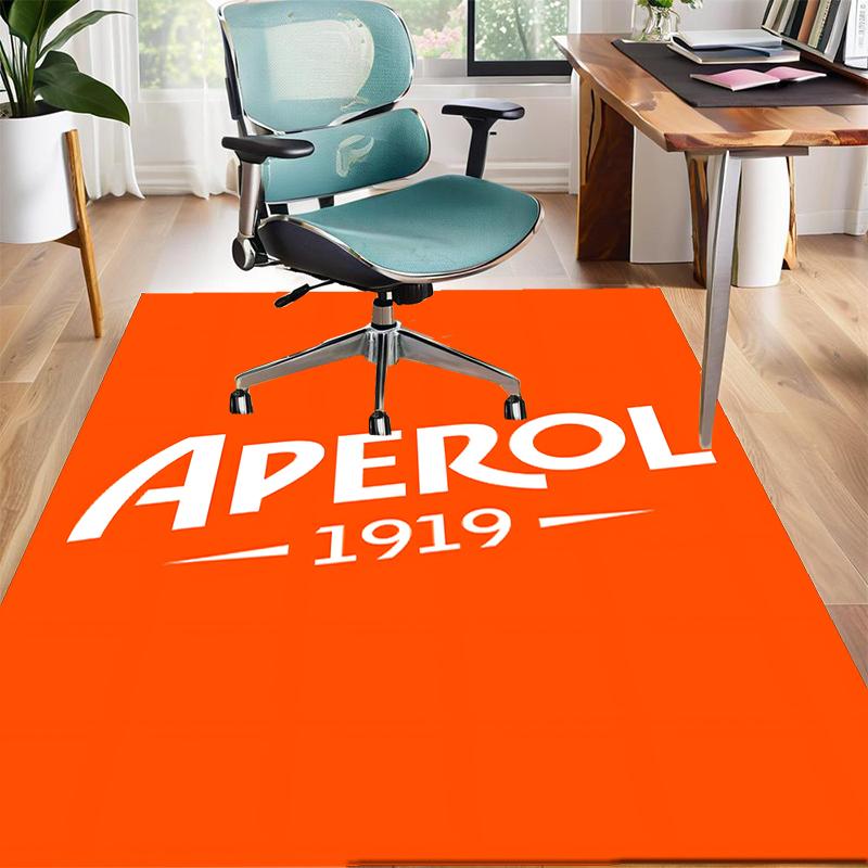 Aperol Spritz Polyester Carpet, Soft Indoor Mat for Office Chair, Living Room, Computer Desk - Decorative Home Office Rug Design