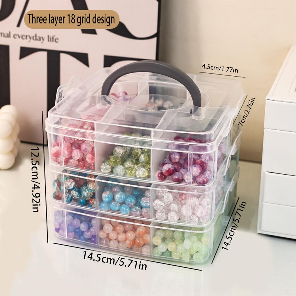 3 Layers Adjustable Storage Box, Jewelry Beads DIY Handmade Crafts Sewing Tools Stackable Sorting Box, Multifunctional Box,