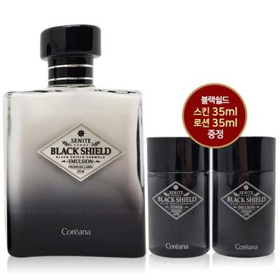 Koreana Senite Homme Black Shield Emulsione 135ml, mini regalo, 35ml+35ml