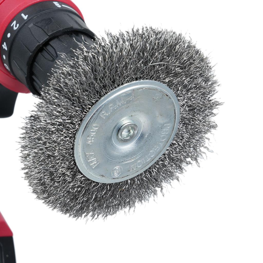 13 Pcs Wire Brush Set for Rusts Removal 0.012in Coarse Carbon Steel Crimping Wire Brush Kit with 1 4 Inch Hex Shank for