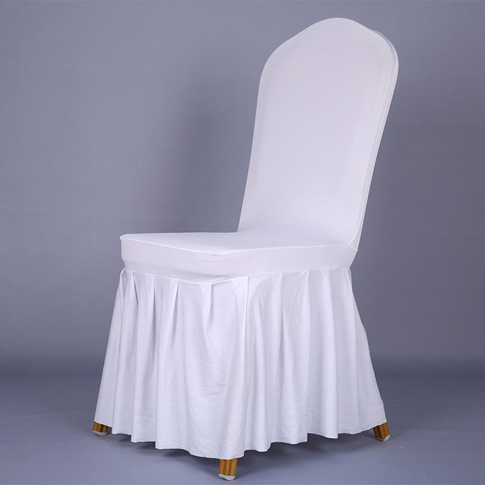 Pleated Elastic Chair Cover for Weddings, Restaurants, and Banquets