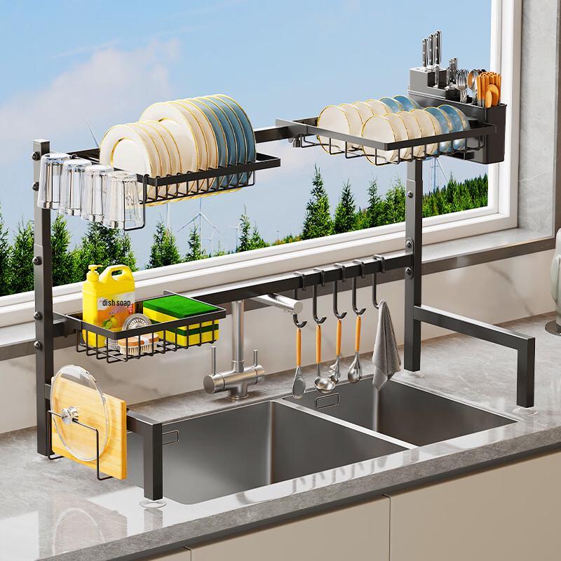 CMAOS 2-Tier Expandable Kitchen Countertop Dish Drying Rack