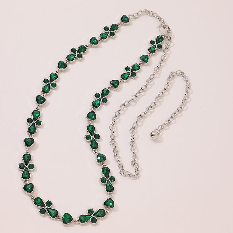 

Women Elegant Waist Chain Waist Accessory With Sparkling Rhinestones Design StyleL