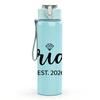 1PC Bride EST 2026 Minimal Script 750ml Color Plastic Sports Water Bottle Leakproof Flip Straw Lid Suitable for Sports Office Home Use
