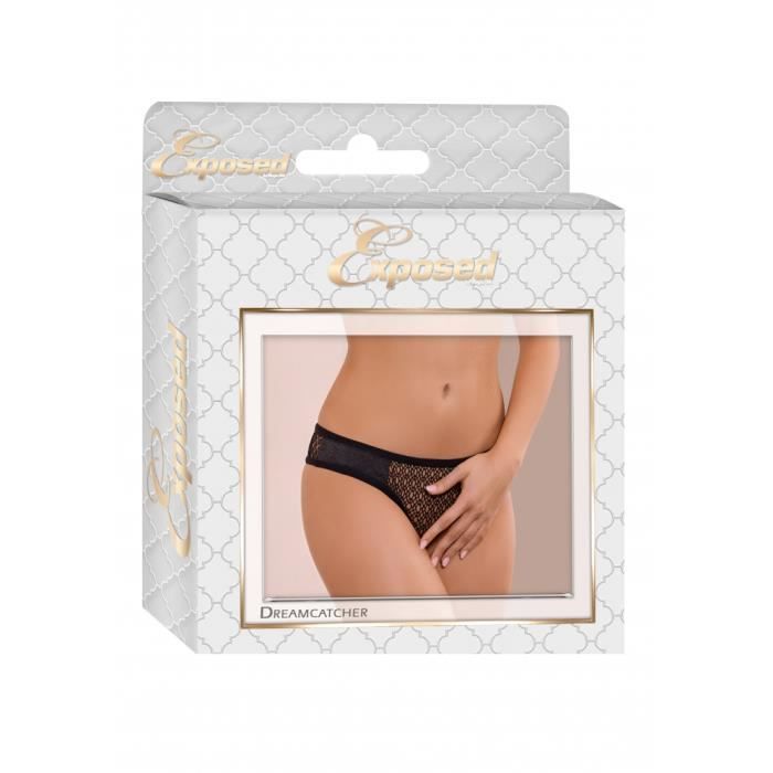 Tanga - 0-Tanga - Noir - Soie - Adulte - Sans entrejambe