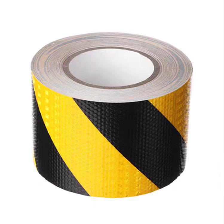 Yellow & Black Reflective Zebra Warning Tape: Durable, Adhesive-Backed, Striped Floor Isolation Film. Yellow/Black 5cm*25m
