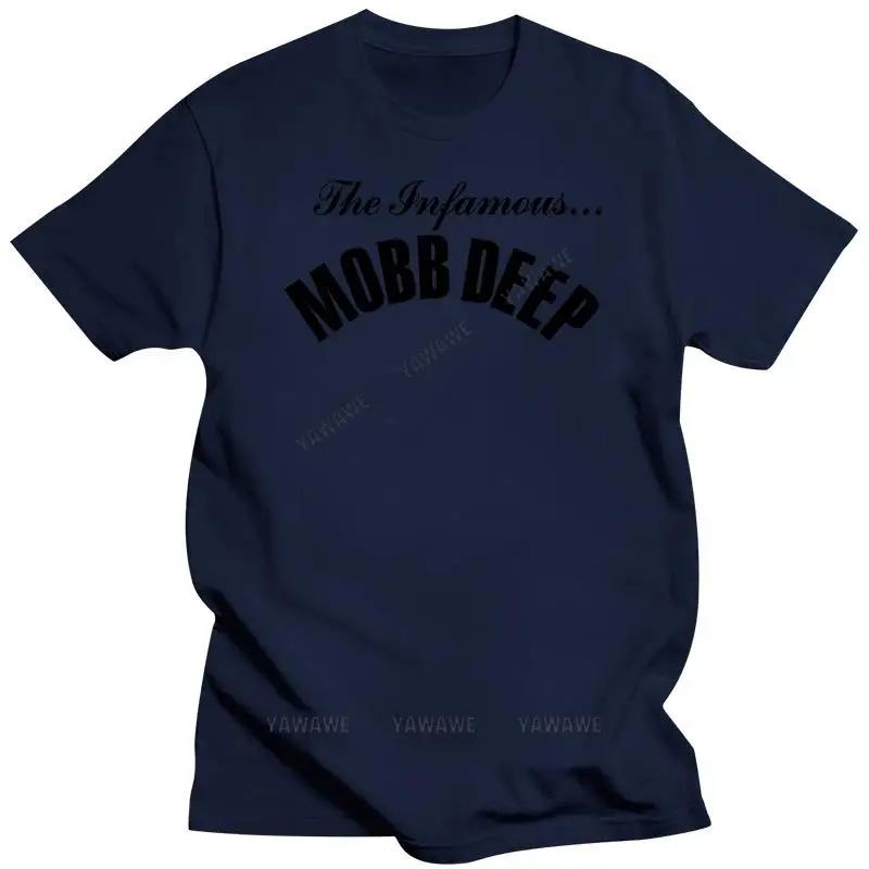 Mens Brand Fashion T-shirt Summer T Shirts Mobb Deep Mens Infamous On Red T-shirt Red Unisex Short Sleeve Male Casual Tee-shirt