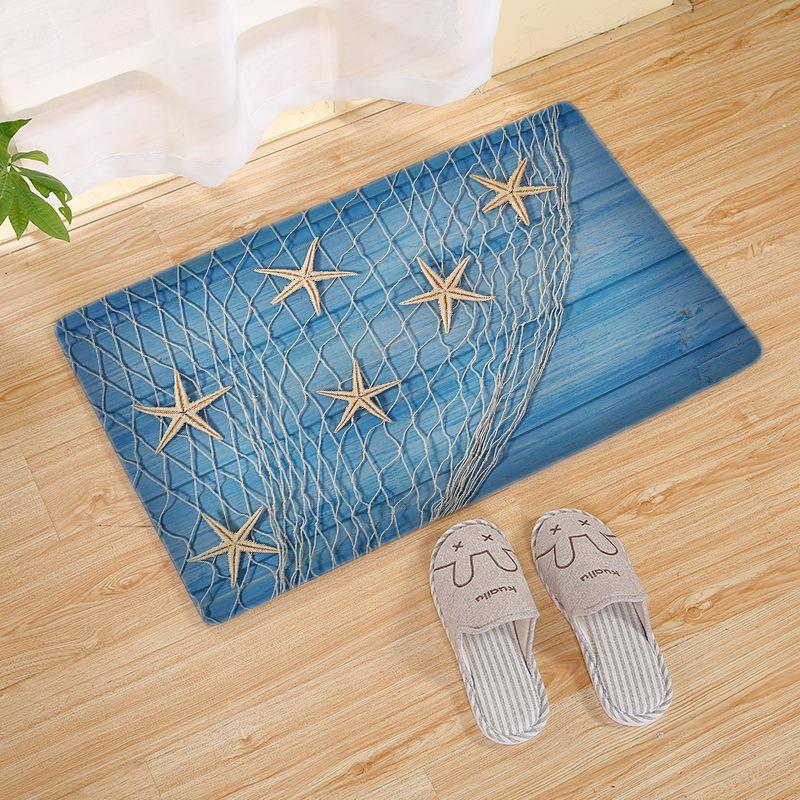 Nautical Themed Patterned Door Mat Artistic Ocean - Inspired Print Mat Non Slip Floor Mat For Entryway Doorstep Home Decor