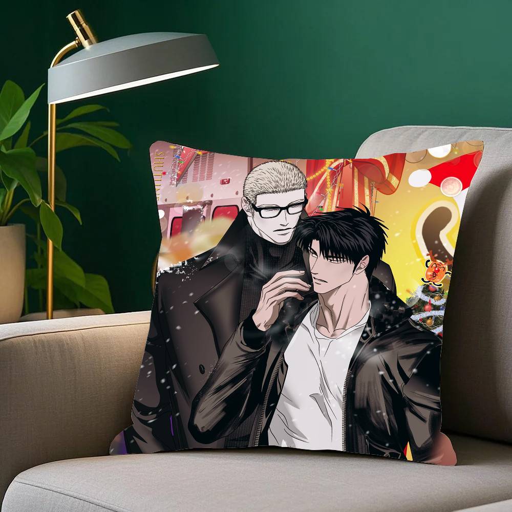 

Anime S-Shutline Pillow Case Fashion Square Pillowcase Bedroom Sofa Room Ins Decoration Leisure 30cm x 30cm