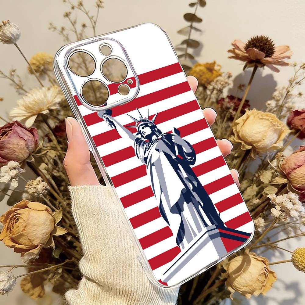 The Culture of the American Flag Phone Case Transparent Silicone Soft For iPhone 17 16 15 14 13 12 11 Mini Pro Max Plus