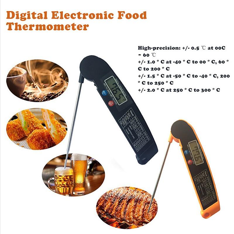Digital Folding Probe Barbecue Thermometer Grill Food Electronic Oil Temperature Meter Thermometer Kitchen Thermometer For Cooking Oven