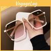 White Oversized Women Square Sunglasses Tea Original Brand Design Sun Glasses Female Shades Travel Sunshade
