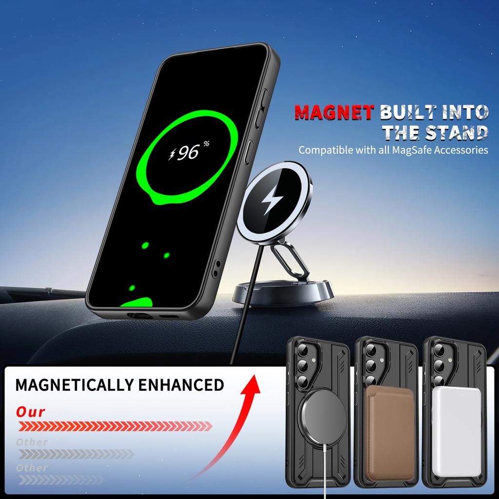Suitable For Samsung S25Edge S24FE S23FE S22 S21 Ultra Phone Case With 360 ° Holder Car Magnetic Phone Case