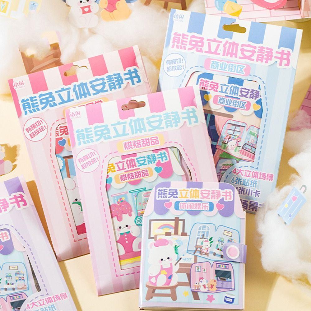 

Craft Toys Cartoon Bear Rabbit 3D Quiet Book Assemble DIY Dodo Book DIY