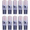 10Pcs W5W T10 Strobe Flash LED Silicone Gel Light 194 168 3014 24SMD Strobe Flash Two Modes of Operation Car Light Bulbs 12V,White
