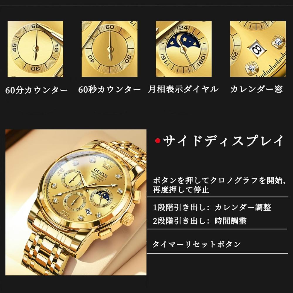 Iqiyi Mens Chronograph Analog Watch Waterproof Metal Band 2889g Gj