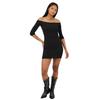 Womens/Ladies Ribbed Lettuce Hem Mini Dress