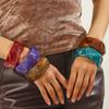 DIEZI Exaggerated 5 Colors Irregular Geometric Resin Acrylic Wide Bangles Fashion Hip Hop Bracelet Bangles For Women Men Jewelry