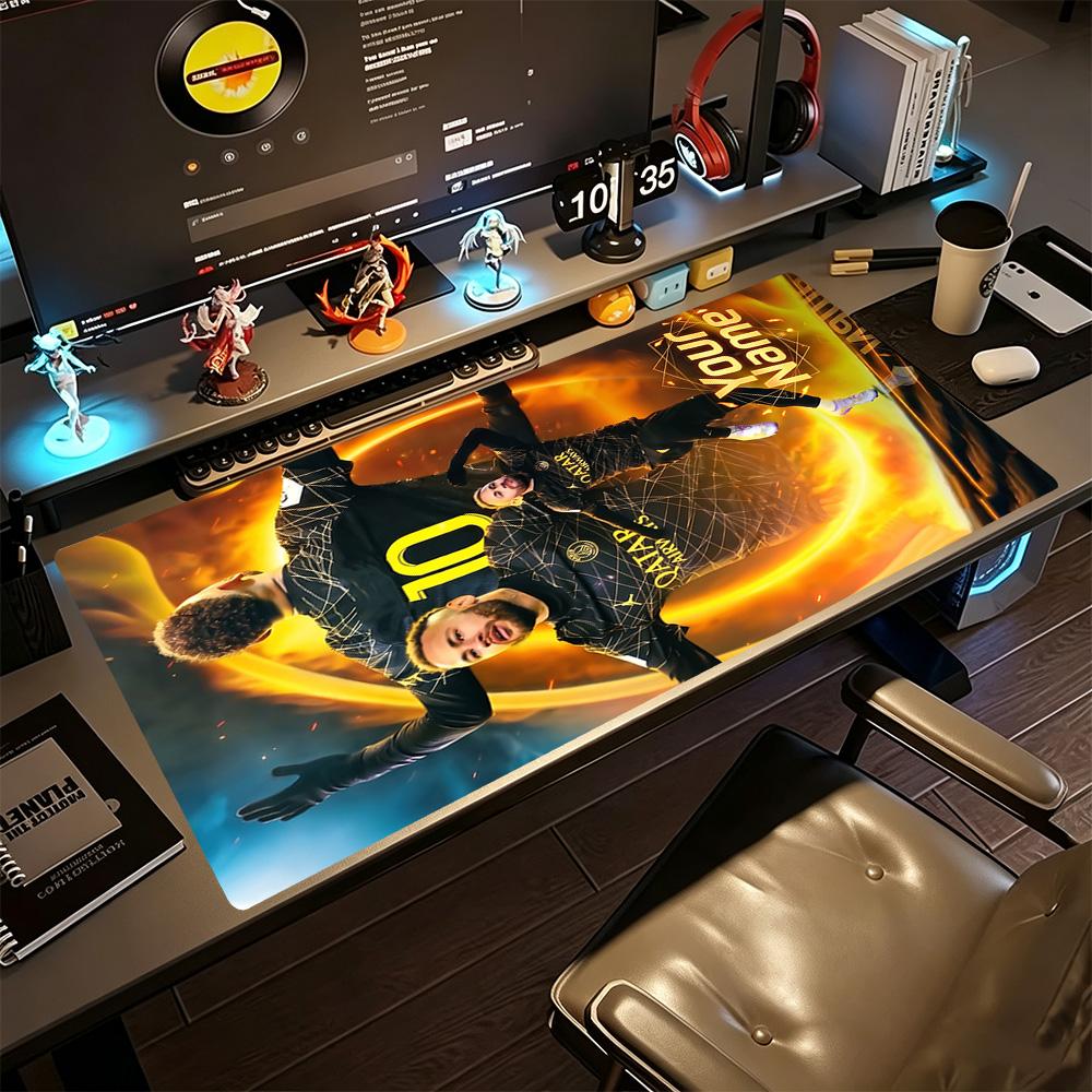 Electric Energy Football Customize Your Name Mouse Pad Keyboard Mat Study Desk Mat Non-Slip Rubber Bottom Perfect Gift for Gamers