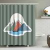 Mountain Lake Forest Waterfall Landscape Shower Curtain Nature Scenery Bathroom Decor Vintage Rustic Backdrop Waterproof Cover