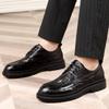 2025 New Soft Leather Men's Shoes Lace-up Round Head Business Casual Shoes Youth Versatile Platform Men's Leather Shoes 2025