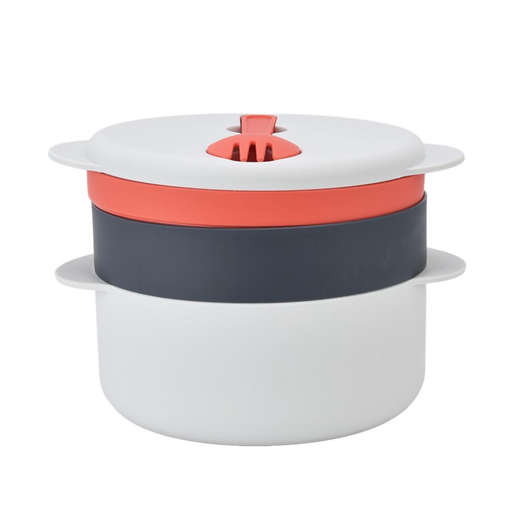 Prevent Burns Handle Microwave Steaming Container Home Cooking