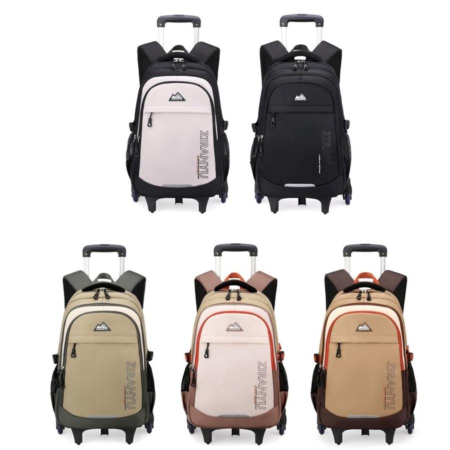 Junior High School Student Trolley Backpack Simple High Quality Ins Campus Rolling Backpack